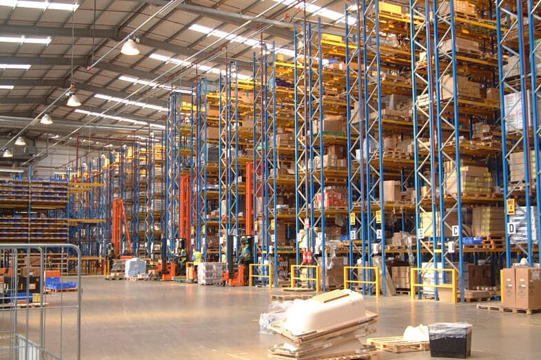 busy warehouse racking