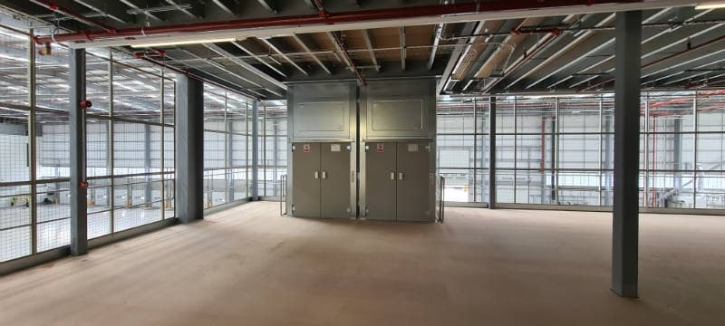 lift doors in a warehouse mezzanine