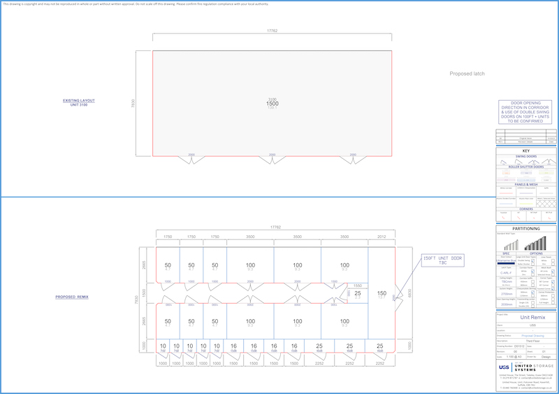 Self-storage unit remix design layout