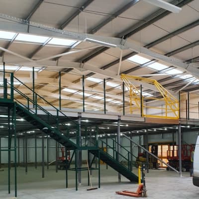 Single Level Mezzanine Floor, Staircases And Pallet Gate Installation