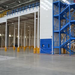 Distribution Warehouse Mezzanine Floor and Three Staircases